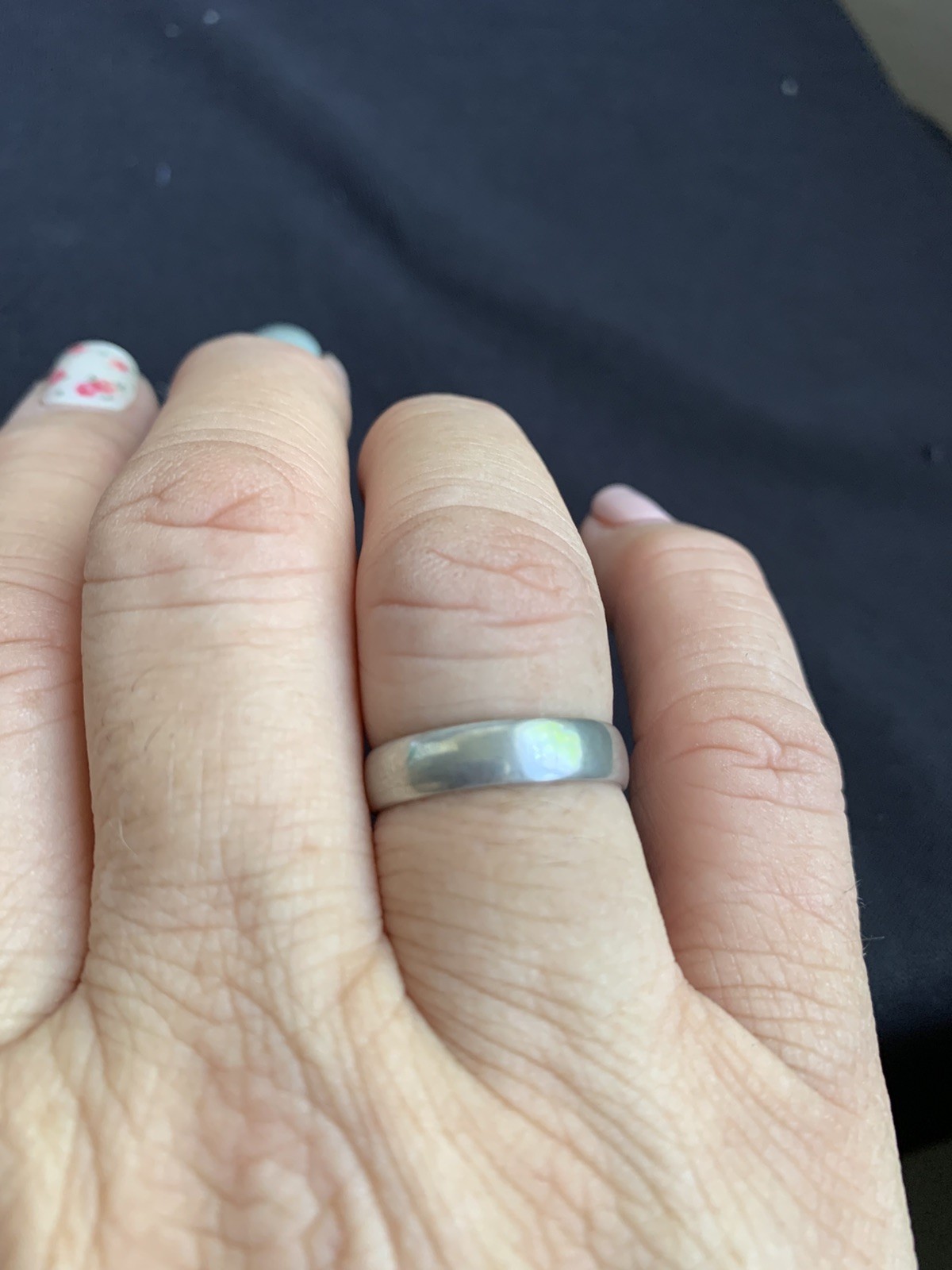 4MM Plain Band 925 Sterling Silver Ring, Size 7.25, Minimalist, Simple, Vintage
