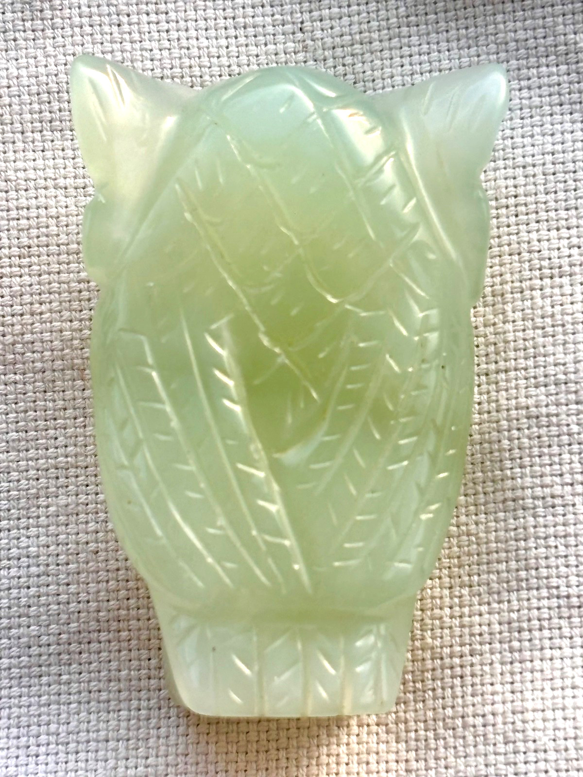 Vintage Rare Original Jade Nephrite Owl Figurine