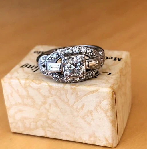 Fine Bright Old European Cut Moissanite Wedding Women’s Fine Ring 925 Sliver