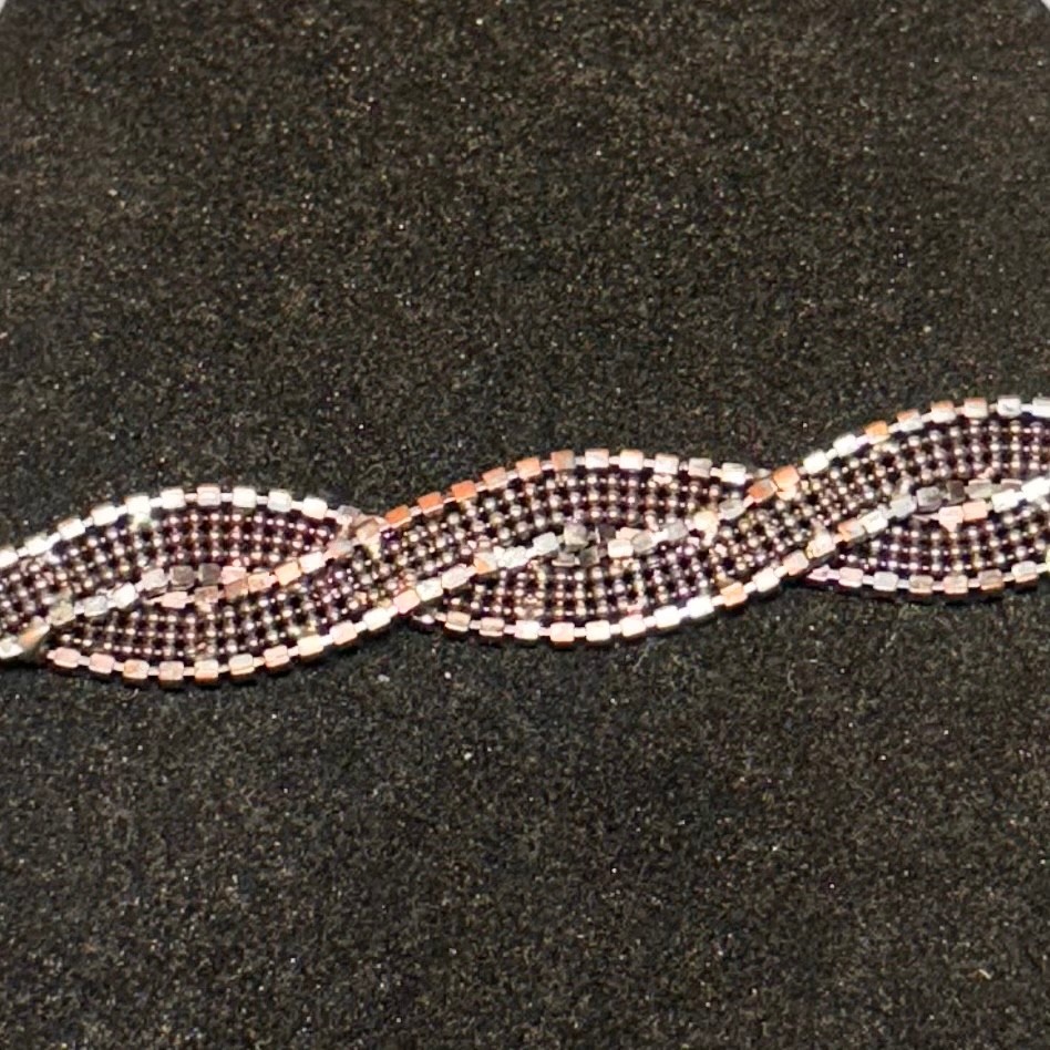 ALFANI necklace bracelet set silvery coppertone metal rhinestone vintage DAMAGE