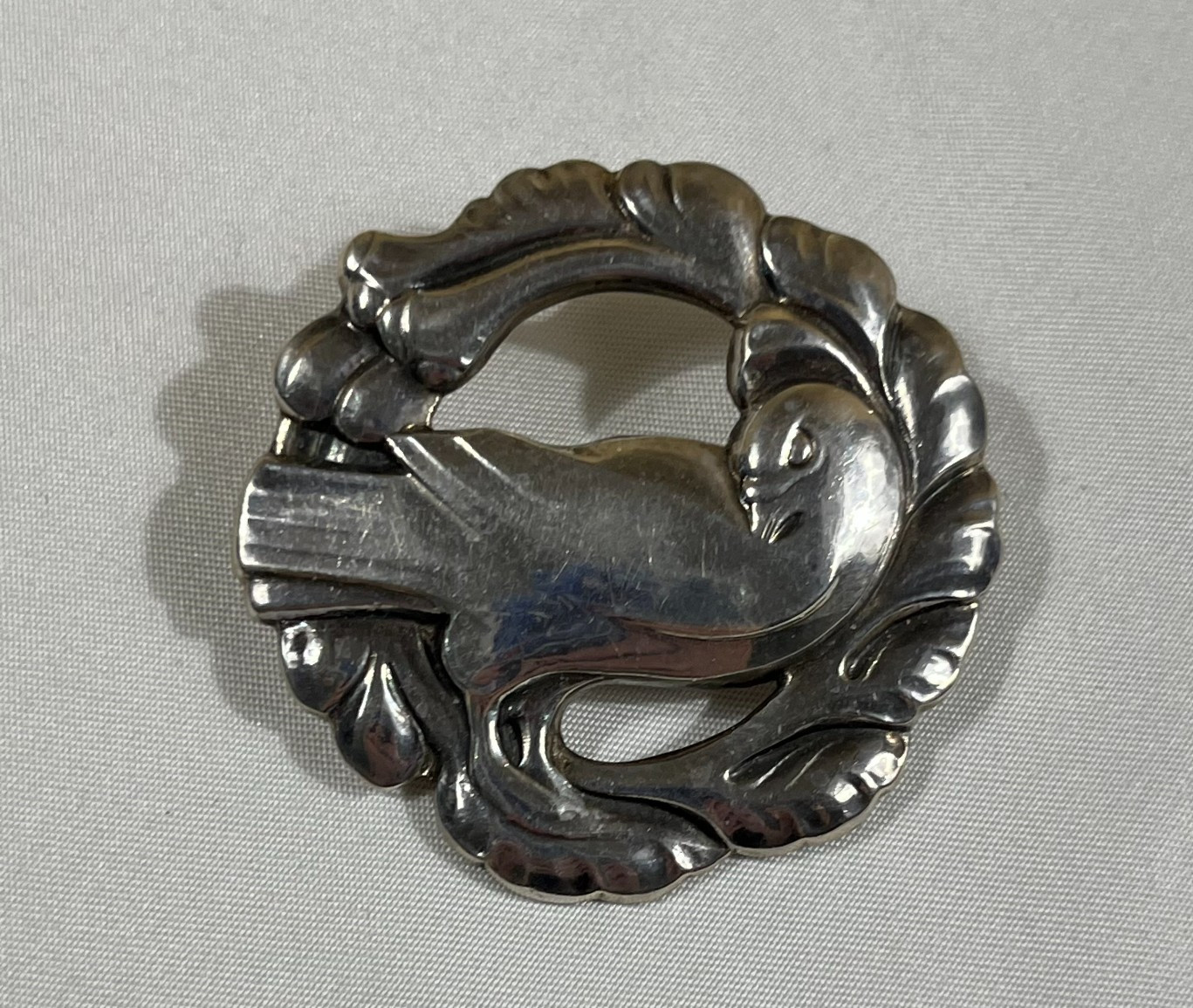 Vintage Georg Jensen Sterling Silver Bird Brooch Pin No. 123 Denmark Dove