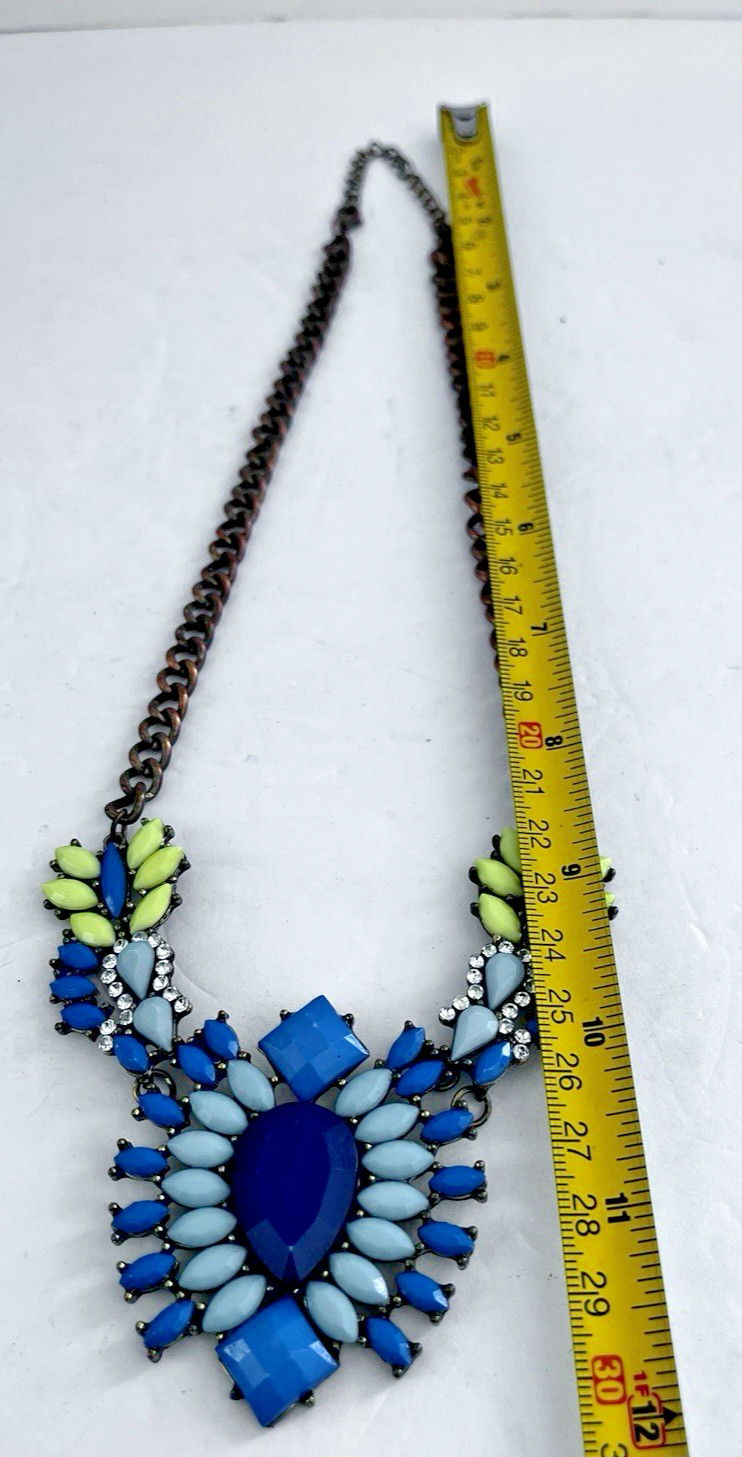 2 Statement Necklaces 1950s Style 1 Blue Stones 1 Pink Stones VINTAGE