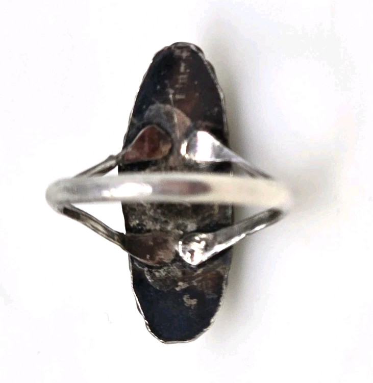 ANTIQUE Marquise Shaped TIGER’S EYE Sterling Silver Women’s RING Size 6.5