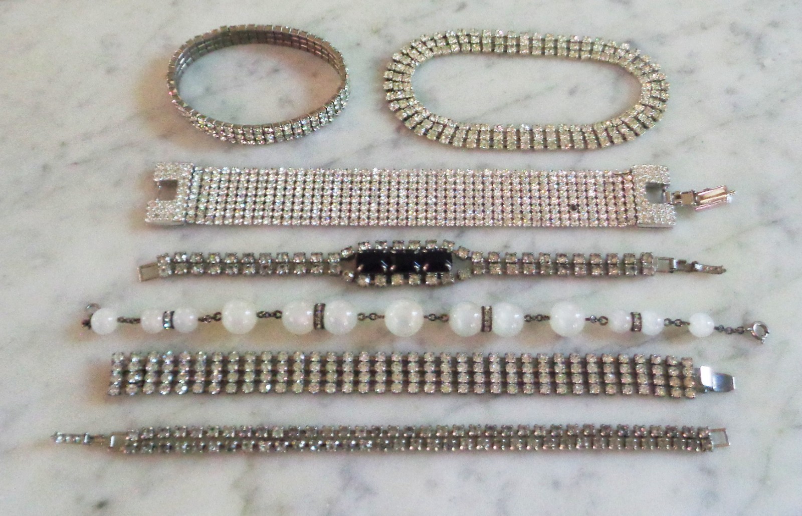 15 Rhinestone Vintage Fashion Link Cuff Chain Bracelets Lot