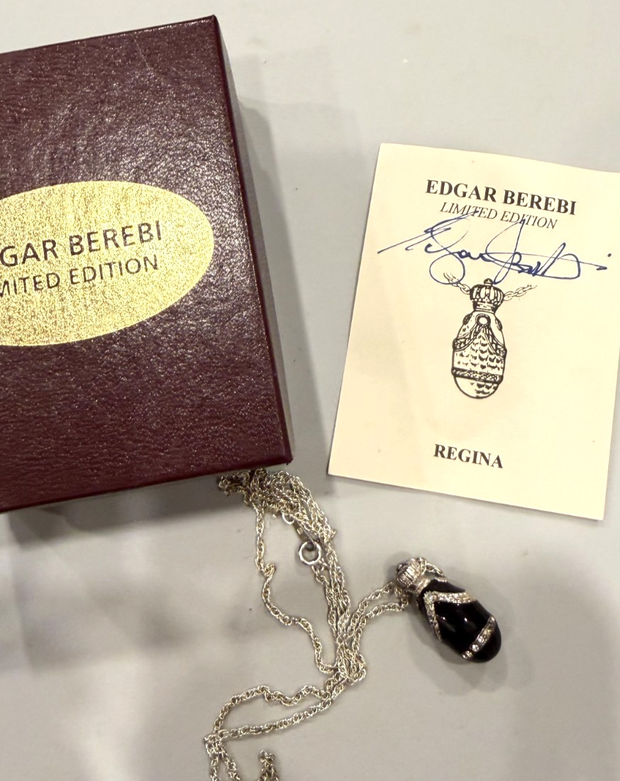 Berebi Regina Egg necklace SOLD BY EDGAR BEREBI Never worn COA Box Vintage