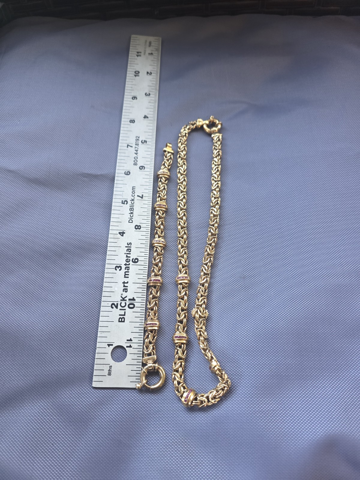 Vintage Byzantine Goldtone Silver Plated Necklace & Bracelet Set 42 Grams #7