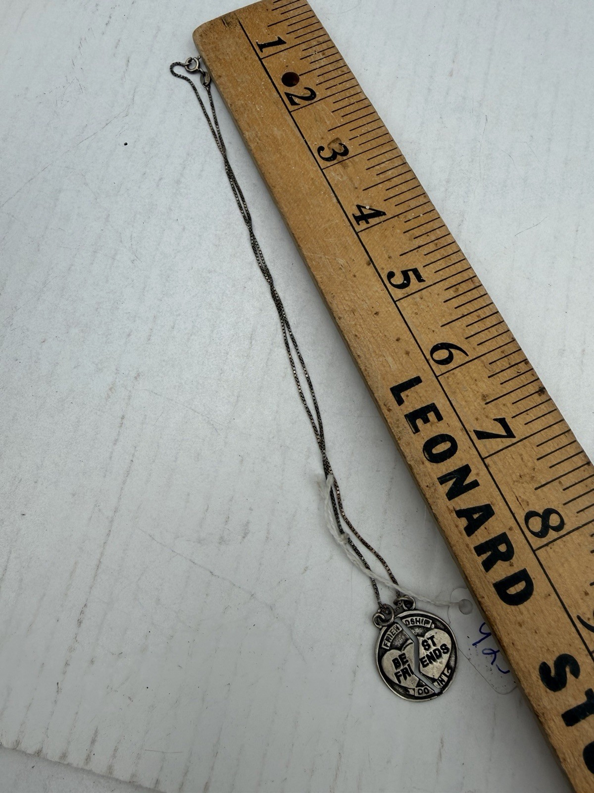 Best Friends Heartbreak Vintage 925 Sterling Silver Pendant 16” AGI Italy JB