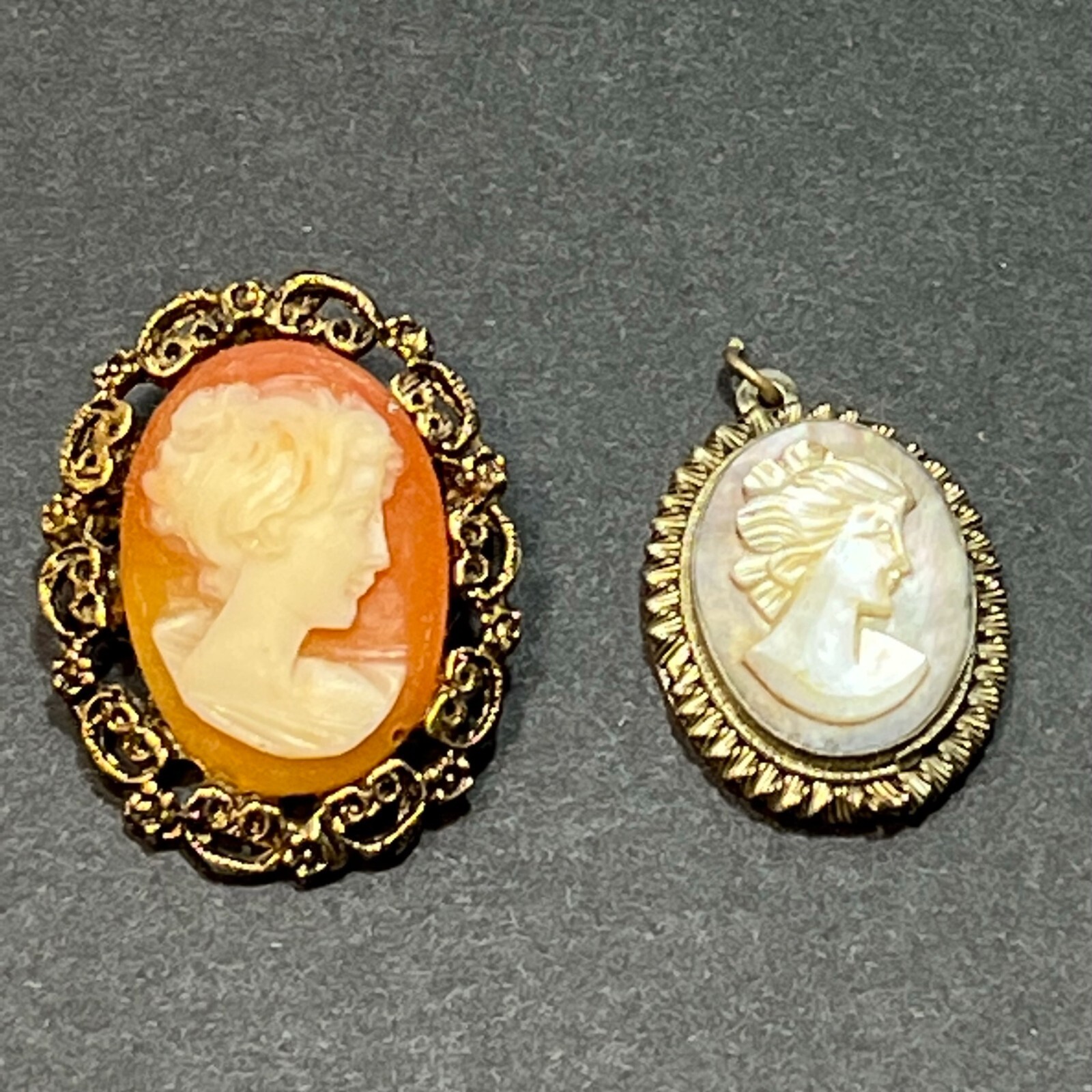 Vintage CAMEO Pendant and Pin ( 2 pieces)