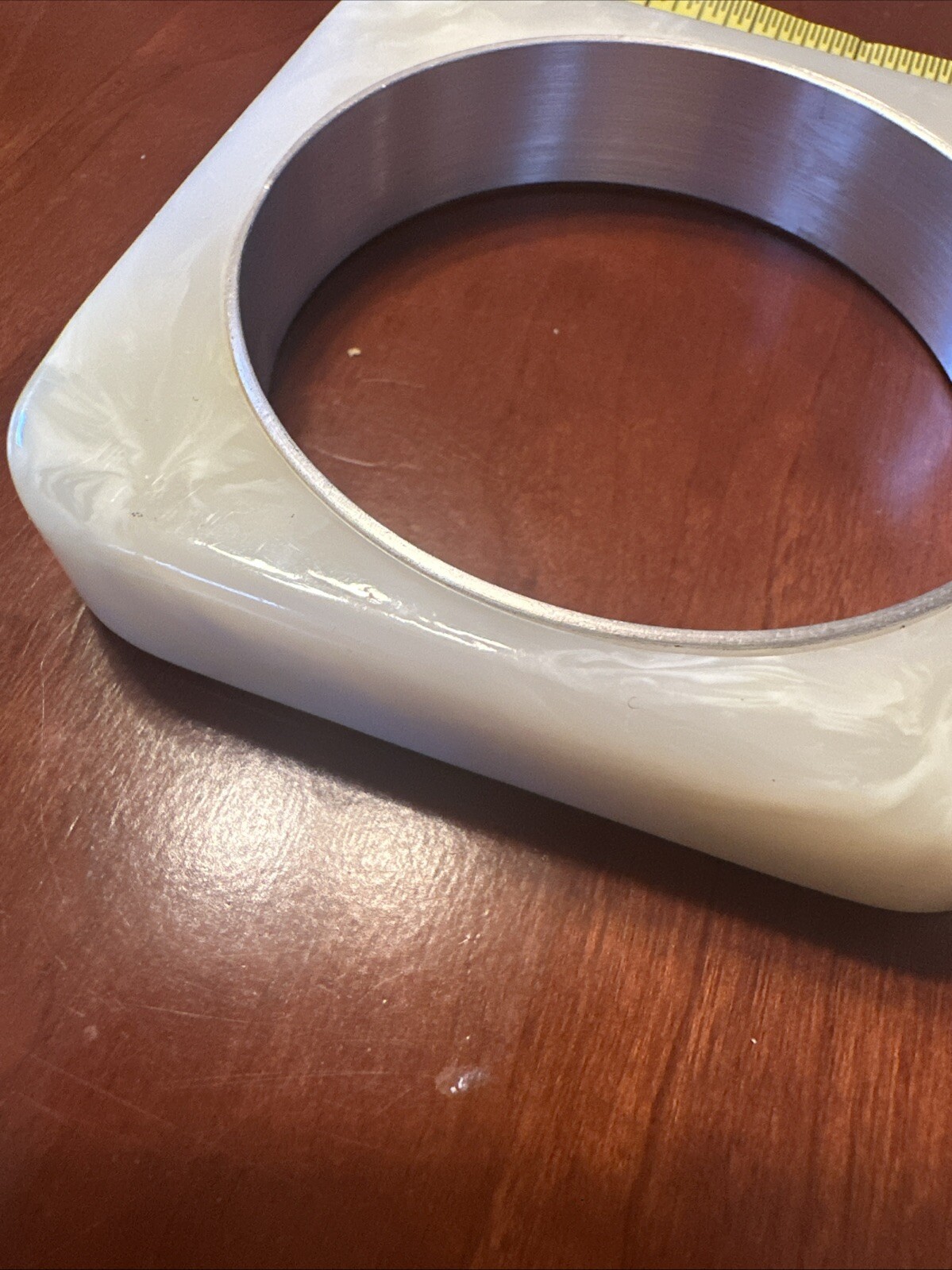 Unusual square shape Acrylic Resin vintage silver modernist bracelet