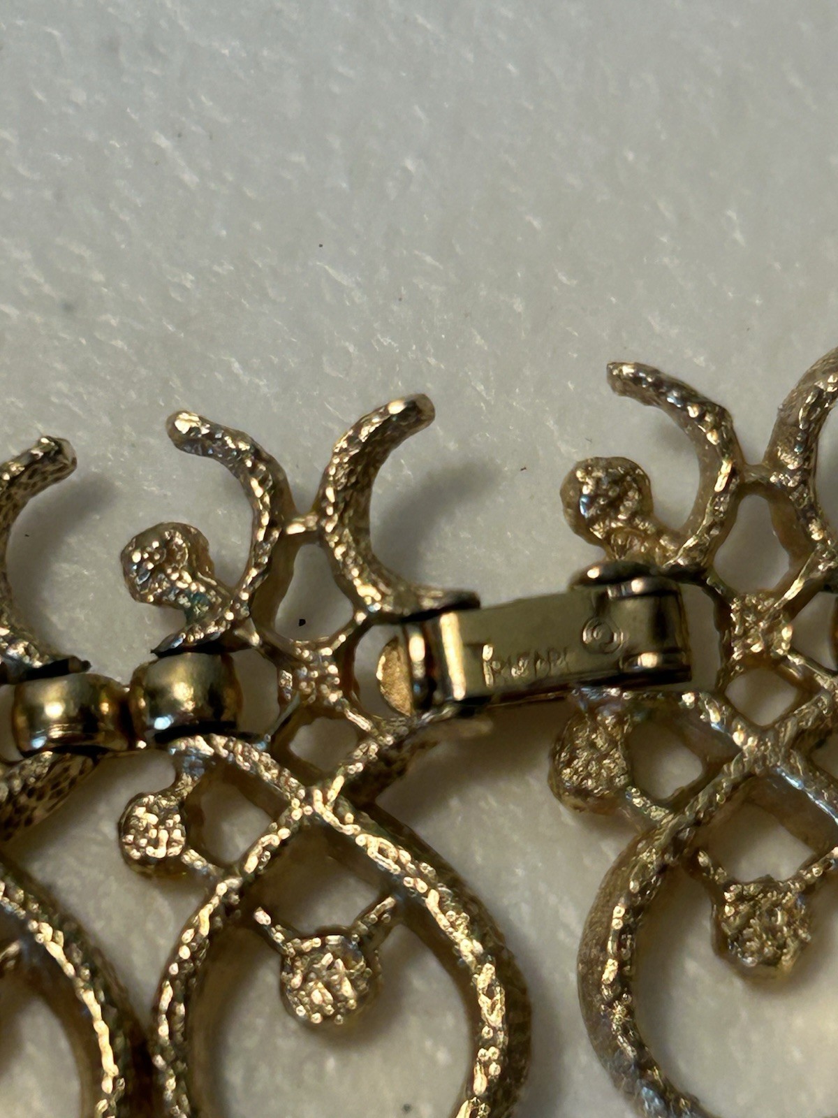 Trifari Gold-Tone Crown Jewelry Necklace, Vintage, Adjustable