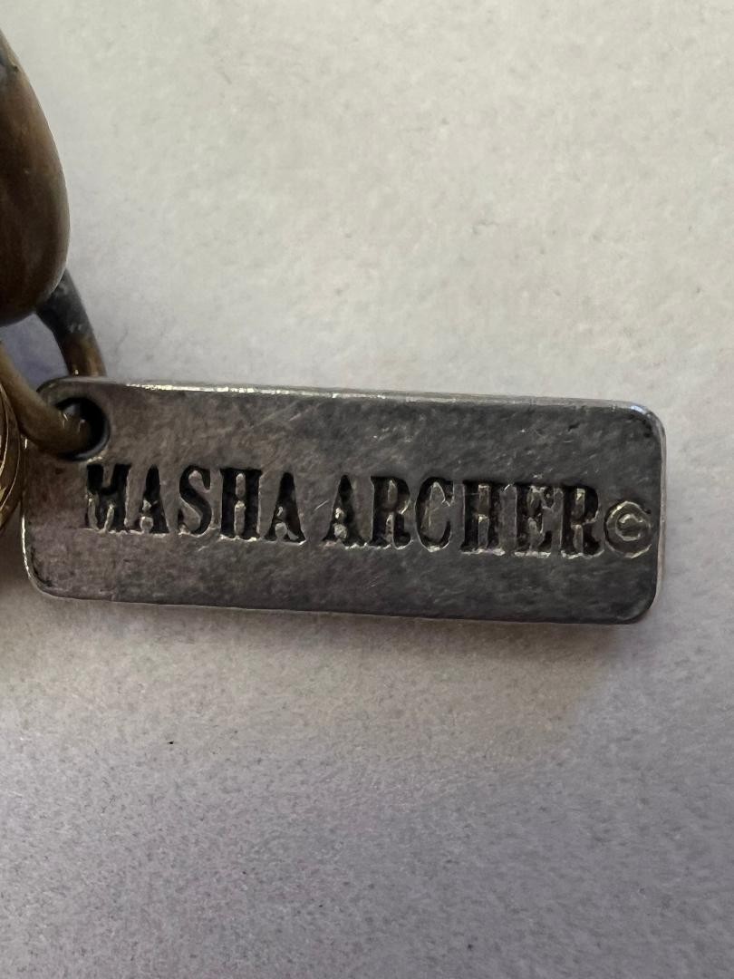 Masha Archer San Francisco Multi Strand Tribal Beaded Necklace Coral Agate Mercu