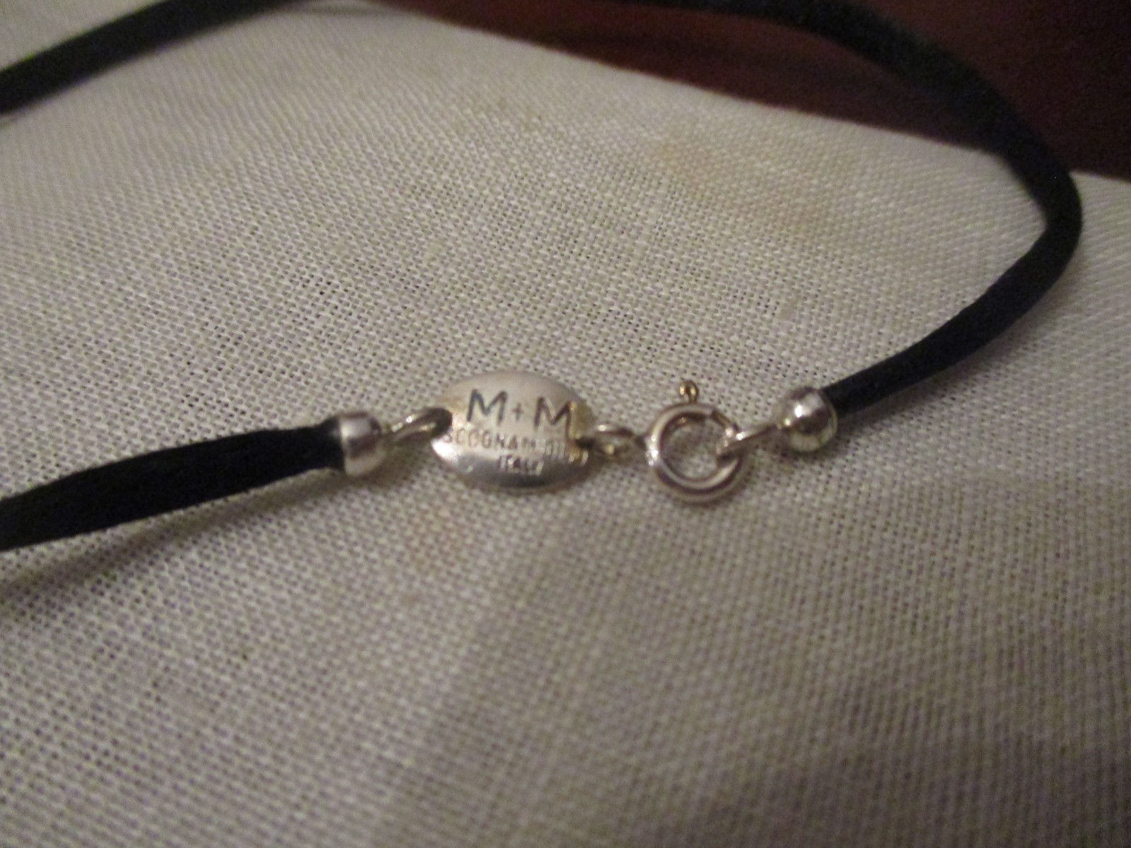 Vintage sterling silver M+M Scognamiglio large cameo pendant, 3 x 2 1/4″, 17″