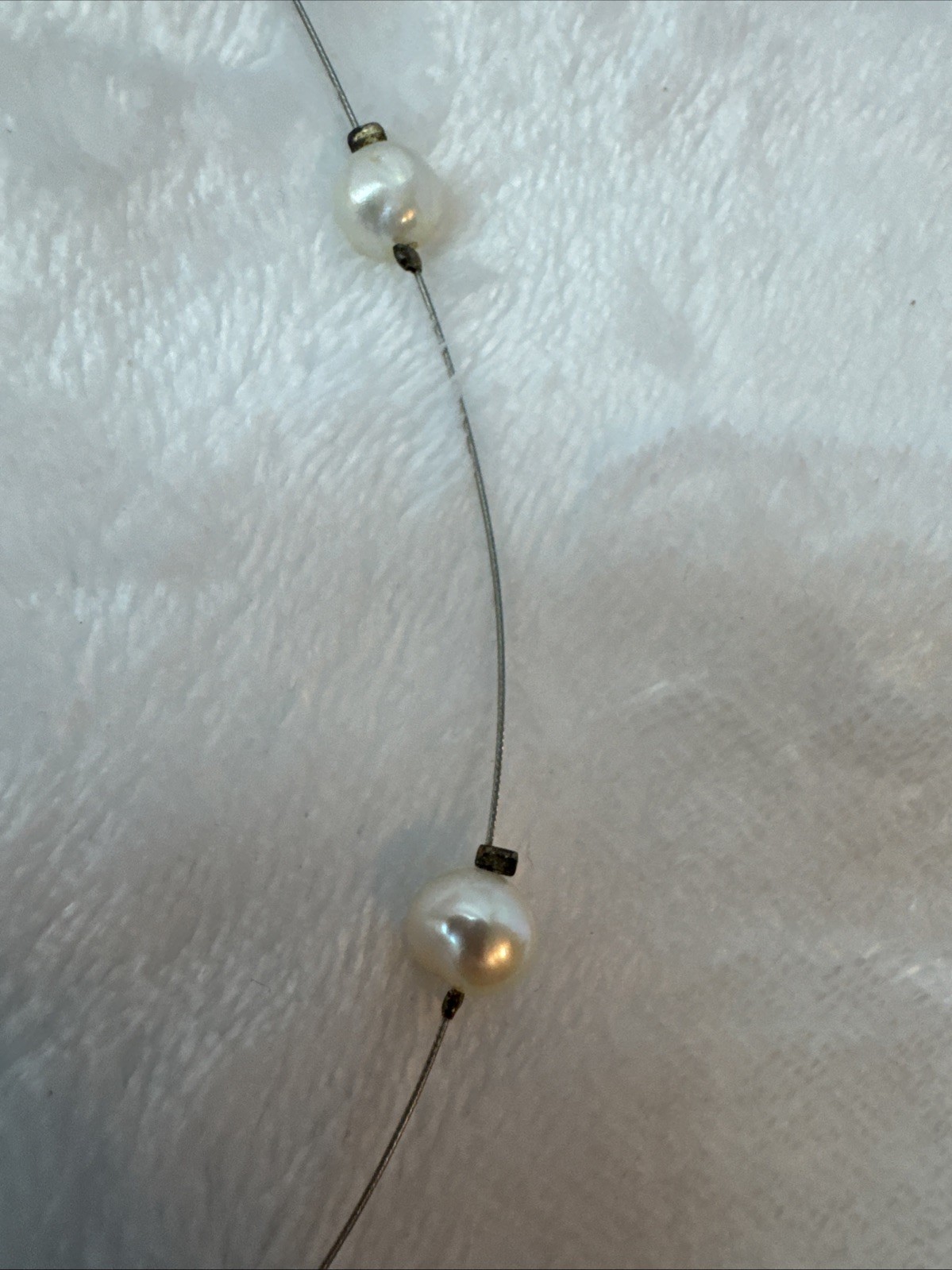 STUNNING demure Sterling Silver 925 baroque genuine pearl chain Necklace y2k 90s