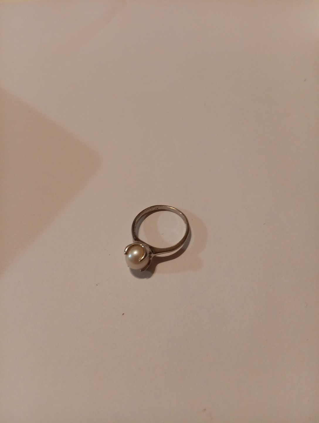14k Gold Vtg Womens Pearl Ring Size 6 3/4?sized At Pawn Shop Price 2 Sell!3 Gram