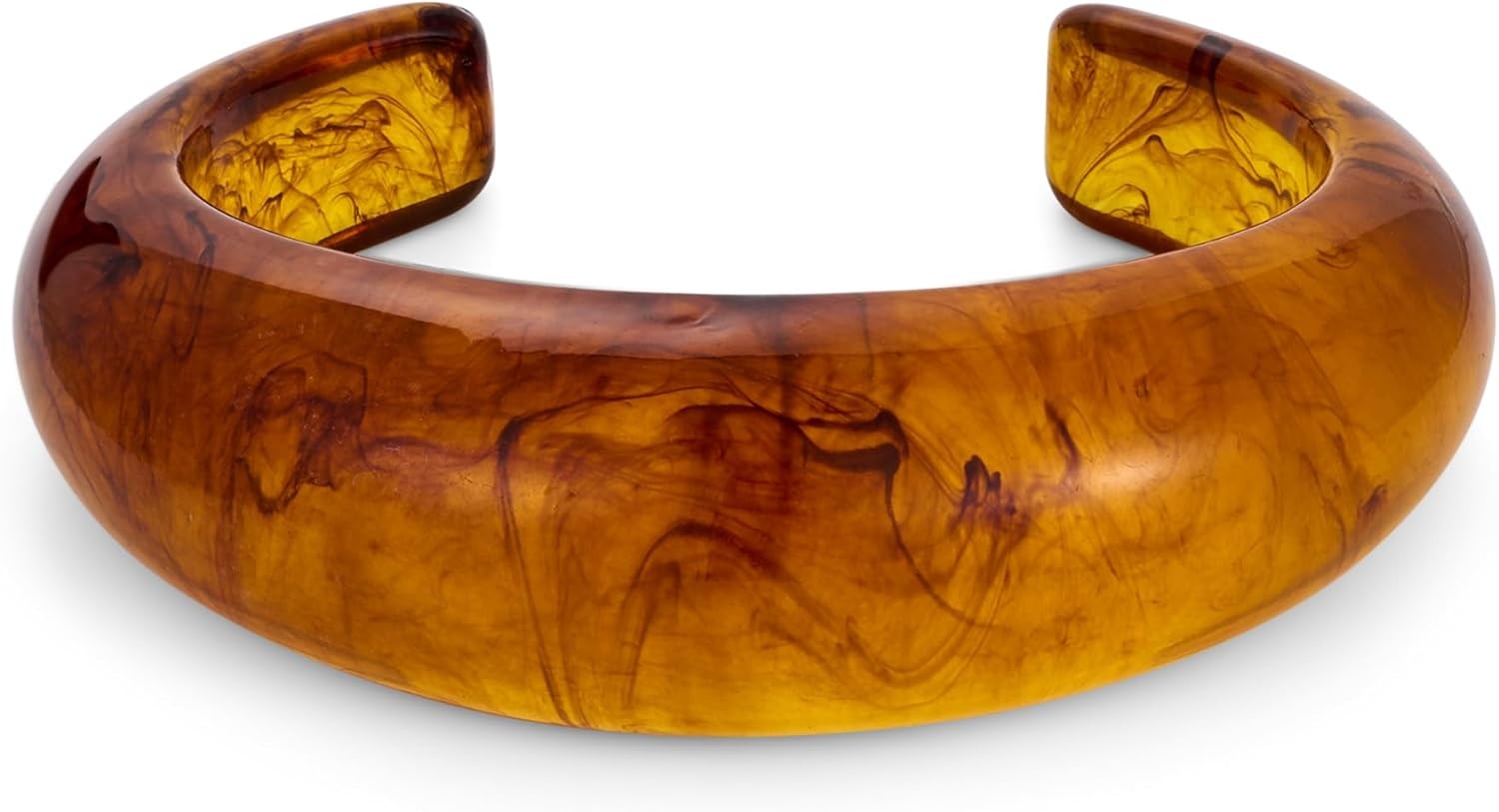Vintage Acrylic Resin Cuff Bracelet for Women Chunky Tortoiseshell Resin Bangle