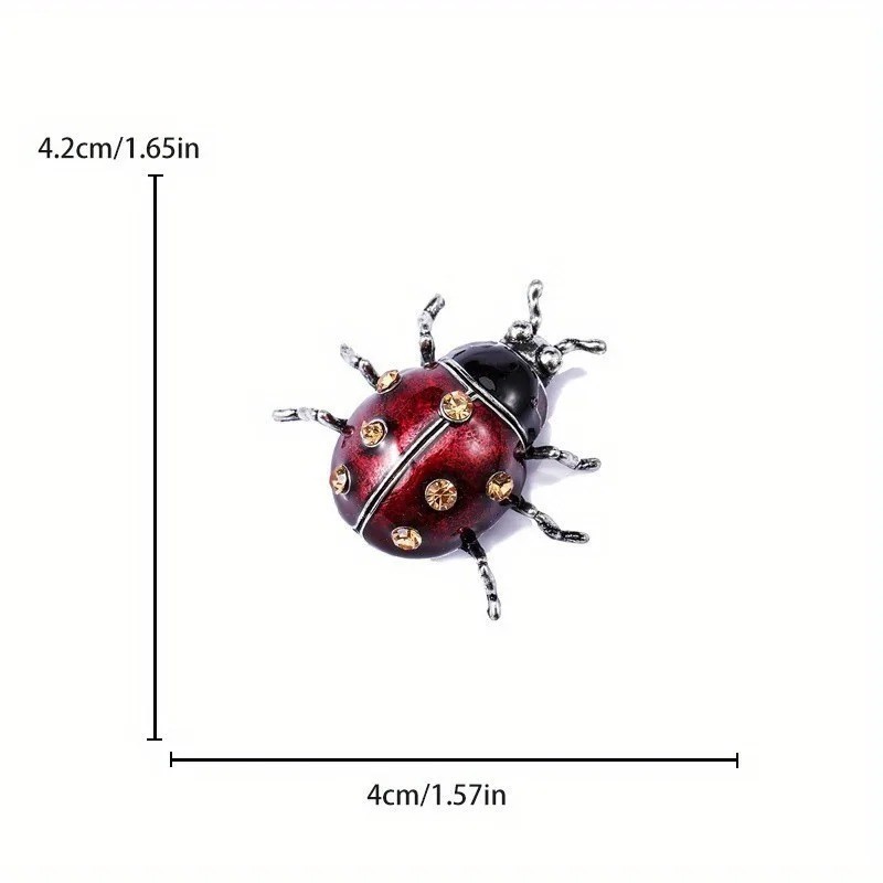 Enamel Rhinestone Ladybug Brooch Pin Vintage Style Insect Jewelry Gift New