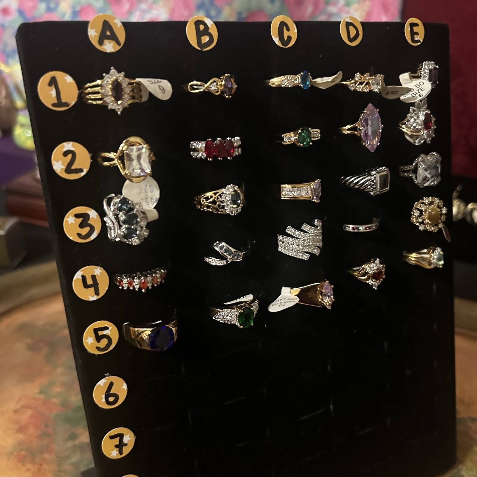 Vintage HGE Ring Lot 25pc New Old Stock w/ Tags Mixed Sizes Reseller