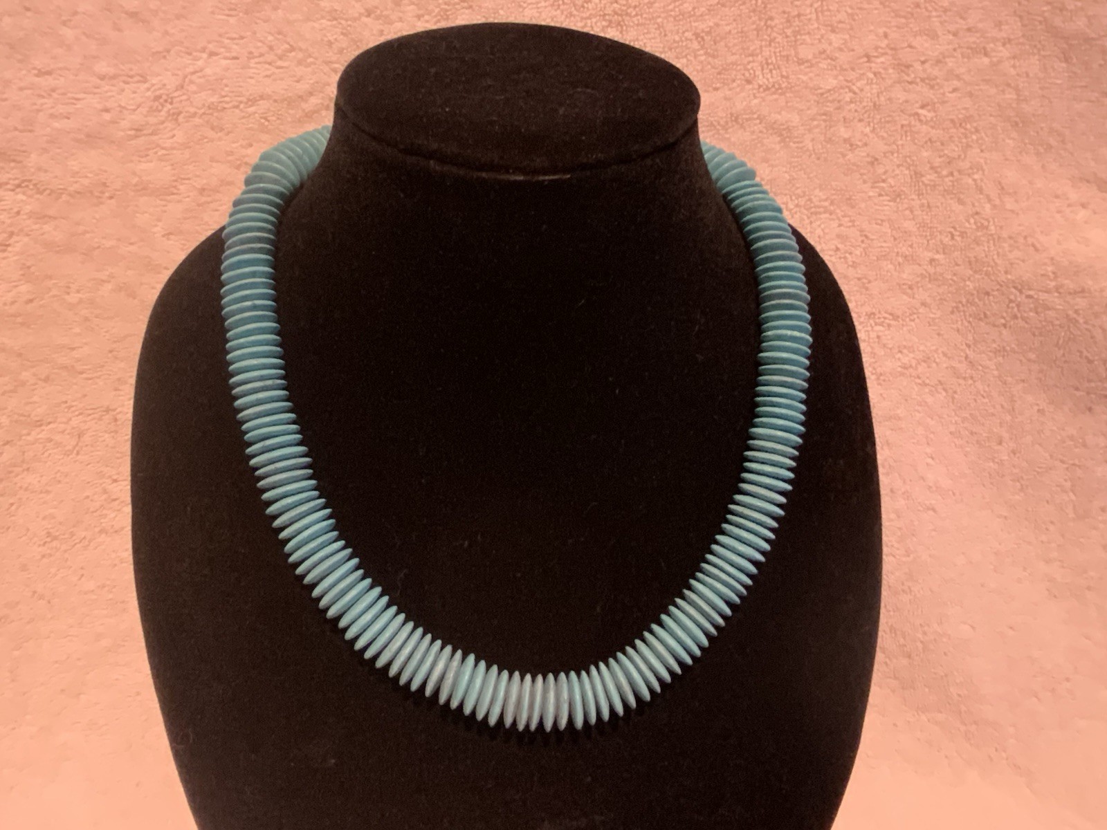 Vintage 20” MMA Reproduction Egyptian Revival Turquoise Faience Choker