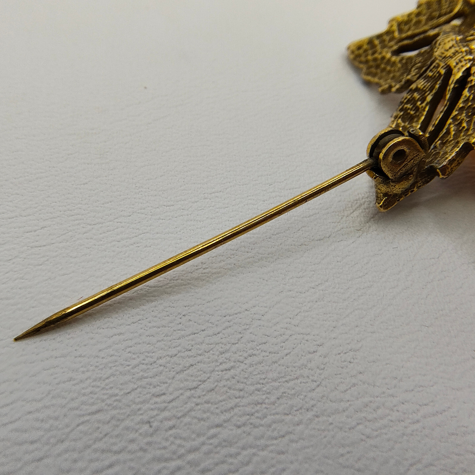 Vintage Blush Pink Rose Brooch Pin Resin Gold Tone Floral Flower Romantic