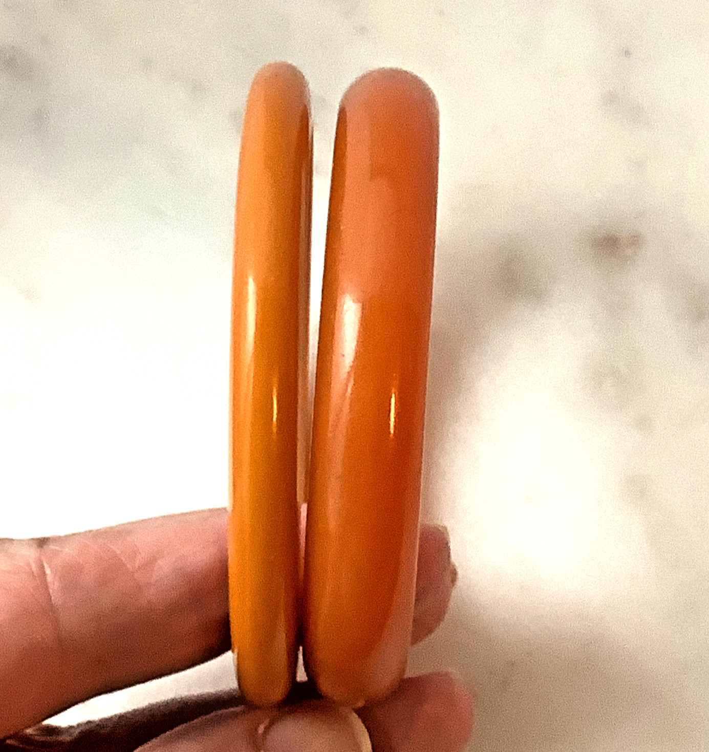 Vintage Bakelite Bangles Butterscotch MCM Bracelets Stackable Set Tested Sz 7.5″