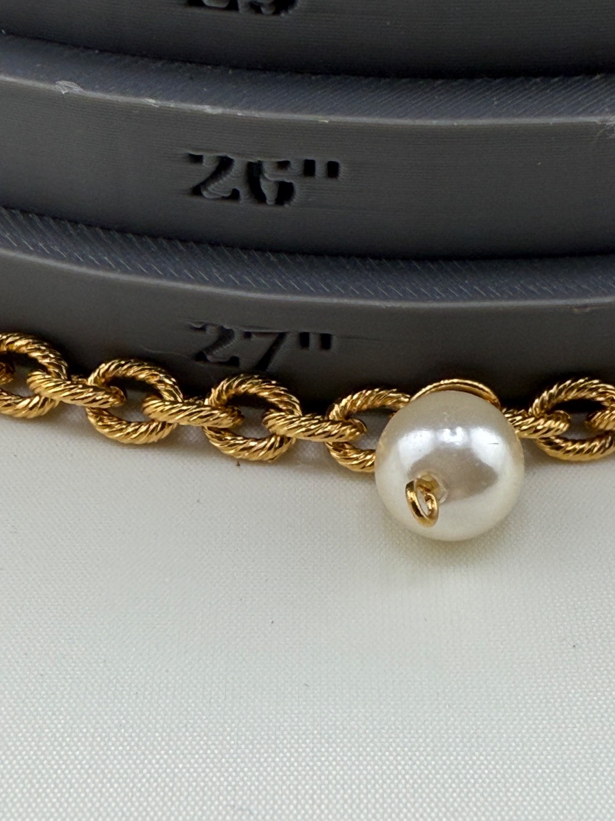 Vintage Napier Necklace Gold Tone Faux Pearl 28”