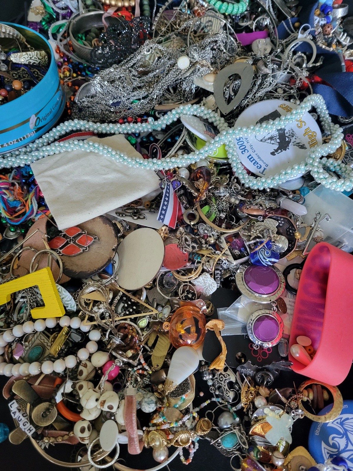 3 Lbs Pounds Craft Art Junk Unsorted Huge Lot Jewelry Vintage Now Treasure Fun