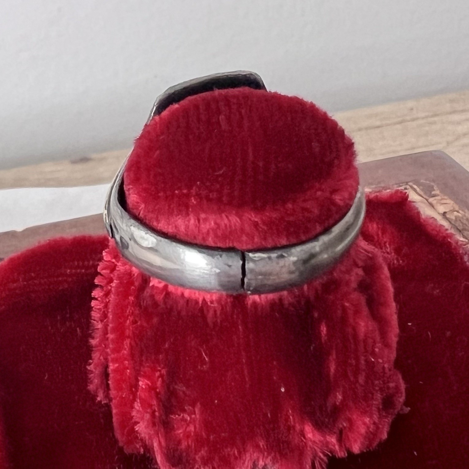 Antique Art Deco Ring Silver & Gold Signet Ring w/Case Monogram Initial R Sz 10