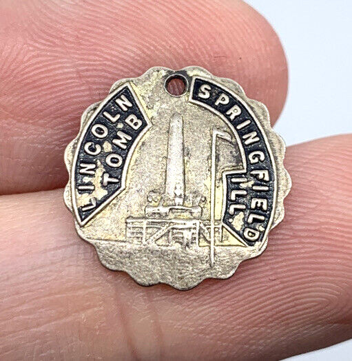 Sterling Silver Lincoln Tomb Springfield IL Vintage Charm Pendant