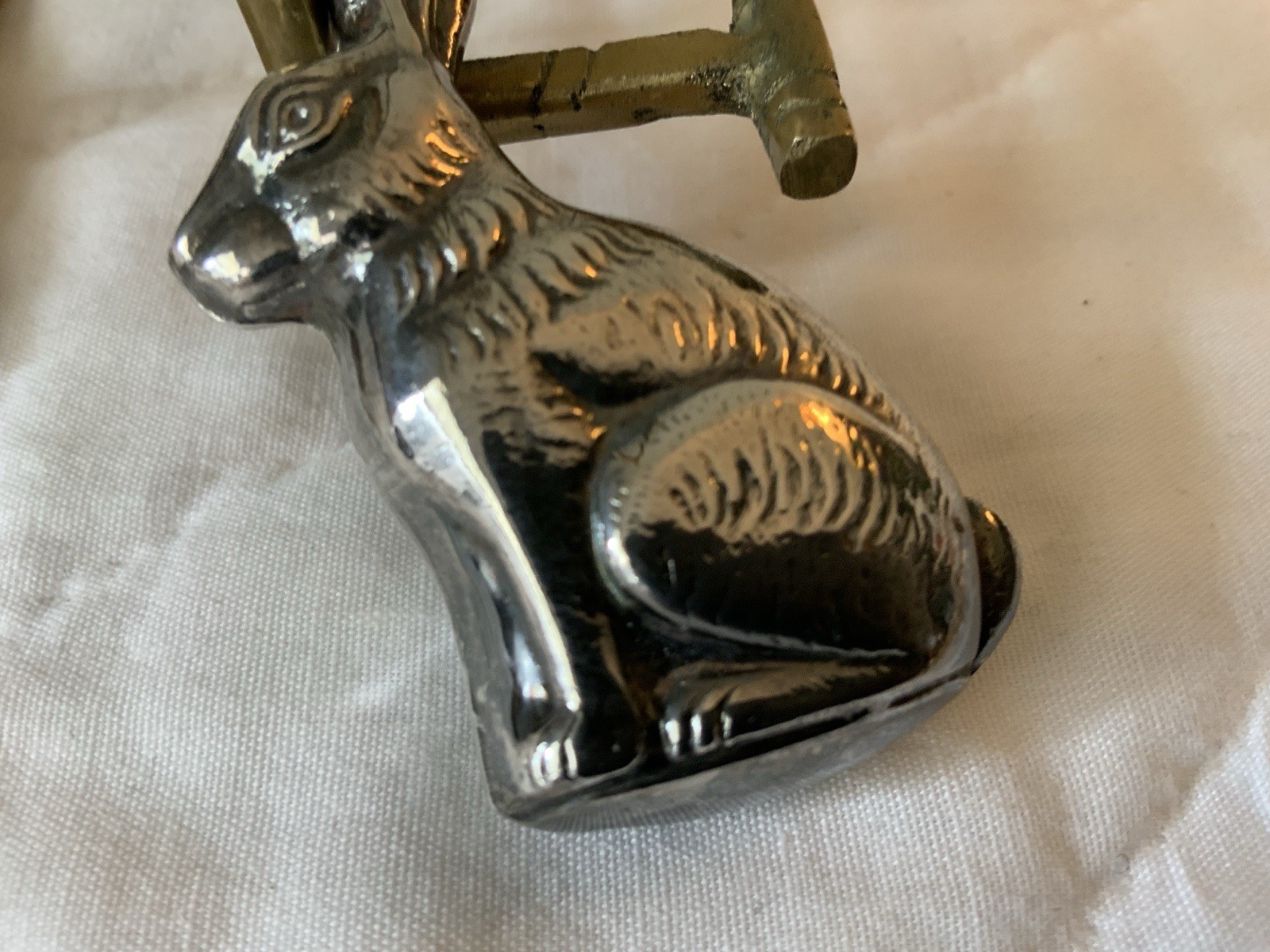 Vintage Silver Bunny Rabbit Pendant, Unsigned