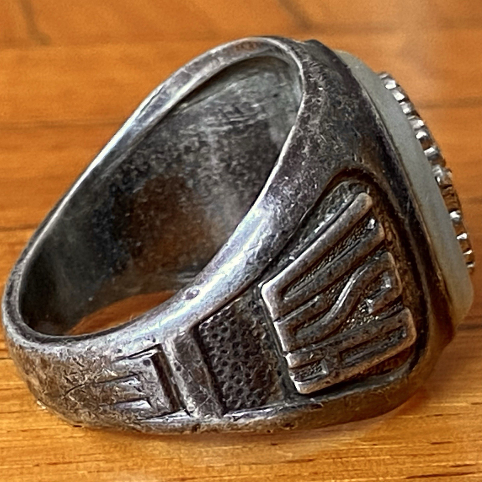 Vtg 40’s C&C Sterling Silver US Army Ring WWII 925 Mother of Pearl sz 10.5 ~READ