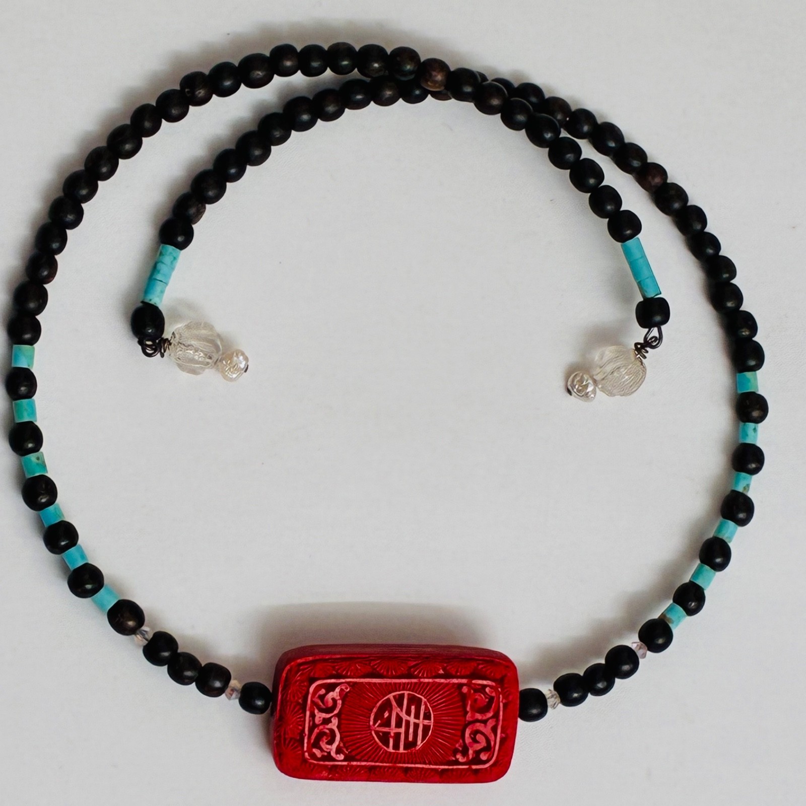 Red Cinnabar Turquoise Necklace