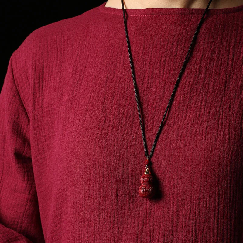Cinnabar Pendant Content Purple Gold Baifu Gourd Fu Lu Shou Xi Cai Pandent