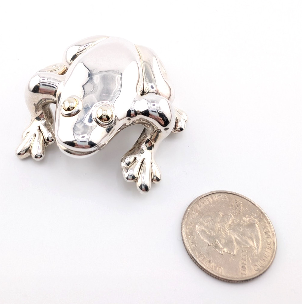 Bat-Agi Israel Sterling Silver 925 Frog Pin/Brooch 17342