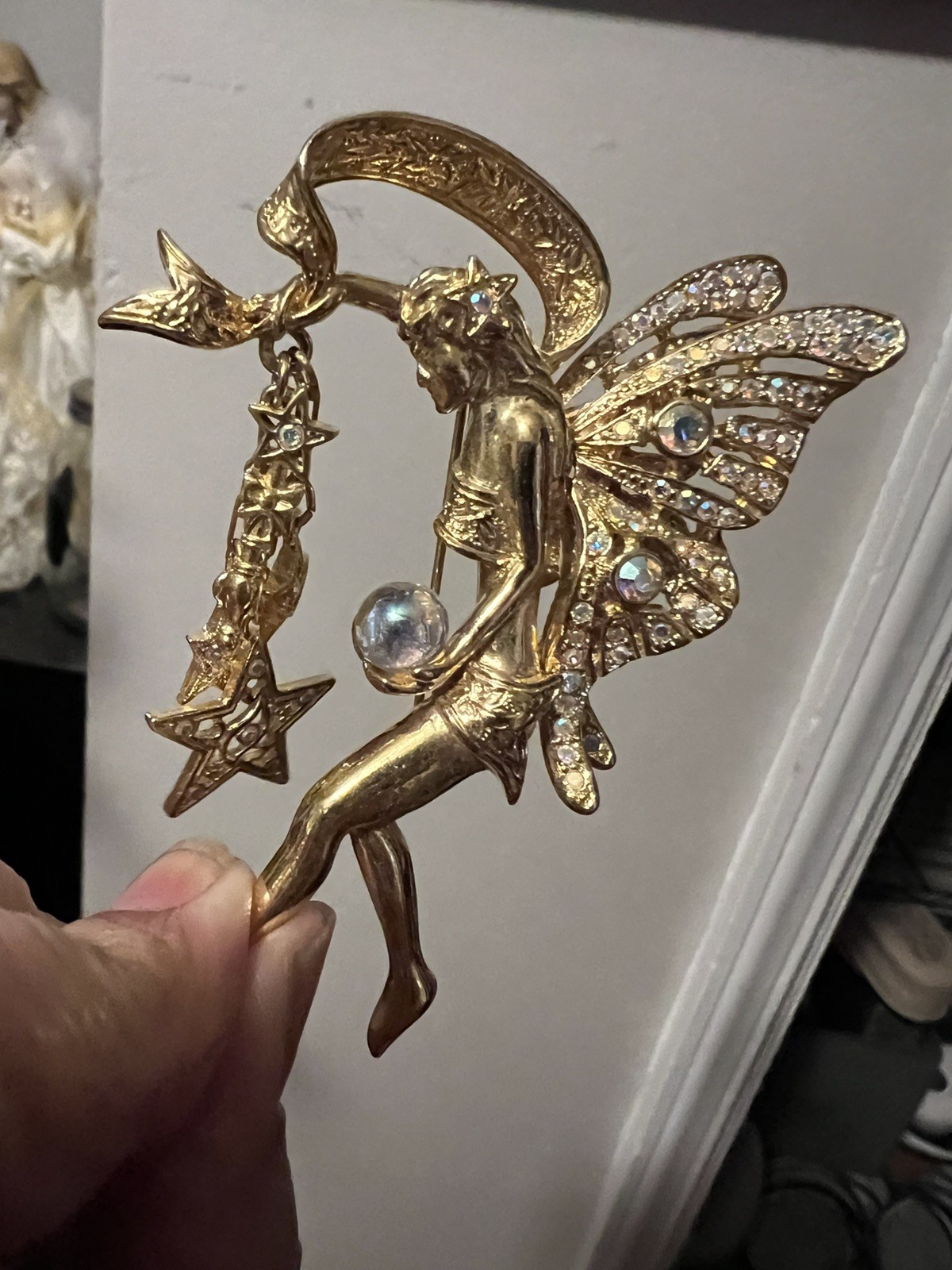 Kirk’s Folly Fairy Godmother Pin Gold Tone w/ AB Rhinestones Never Used
