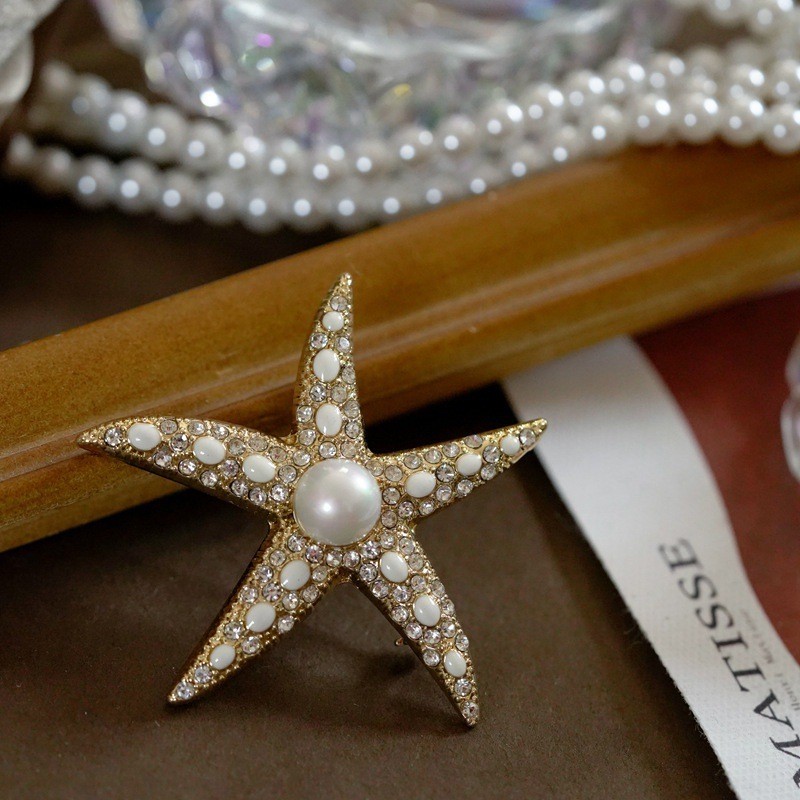 Vintage Women Rhinestone Baroque Brooch Accessories Retro Pearl Pins Party Gift