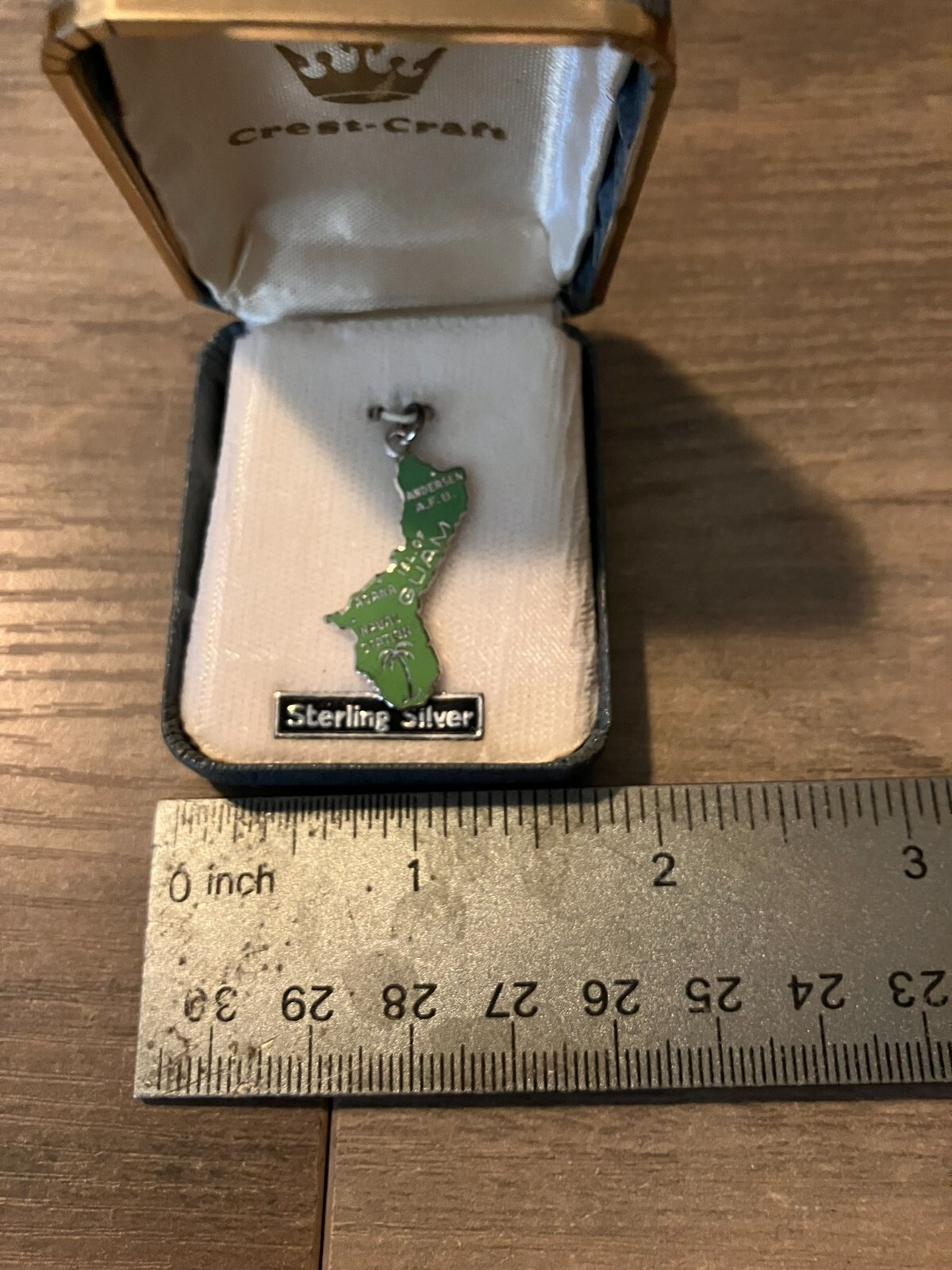 Vintage Sterling Silver Pendant Andersen AFB Guam, 605th MASS Military