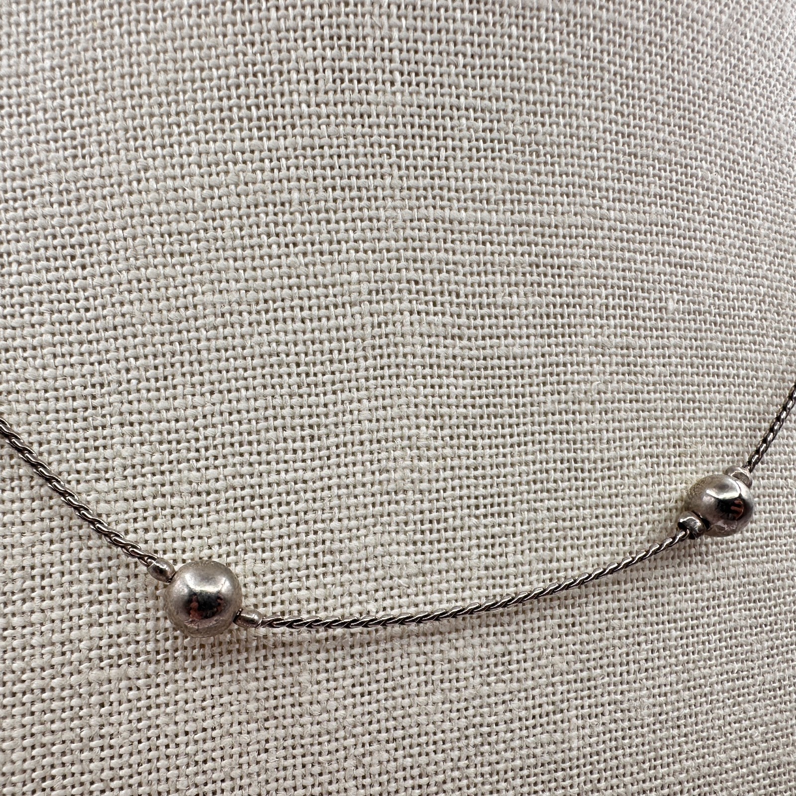 Vintage 90s Silver-Tone Beaded Floral Choker Necklace Set Women’s Jewelry