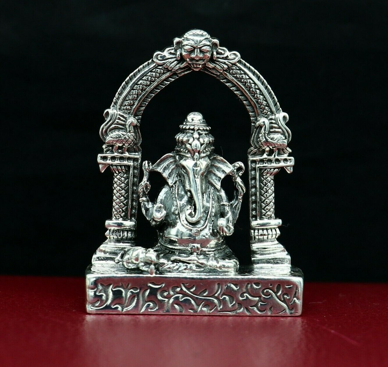 925 pure silver God Ganesha statue, figurine, puja article home temple art03