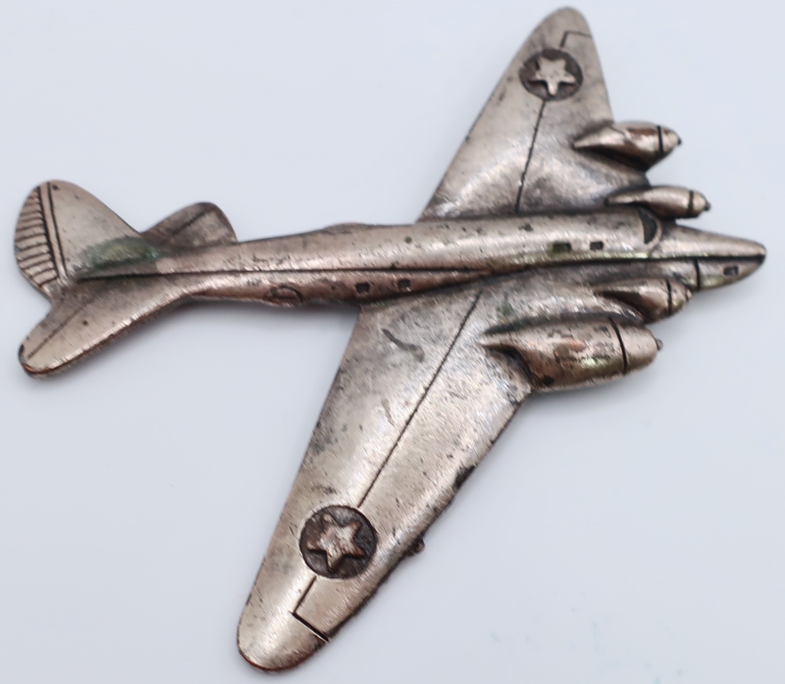 Vintage WWII B-17 Flying Fortress Bomber Airplane Sweetheart 3.25″ Pin Brooch