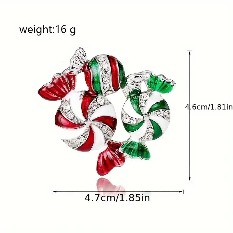 Festive Holiday Candy Brooch Pin – Zinc Alloy Christmas Themed Accessory