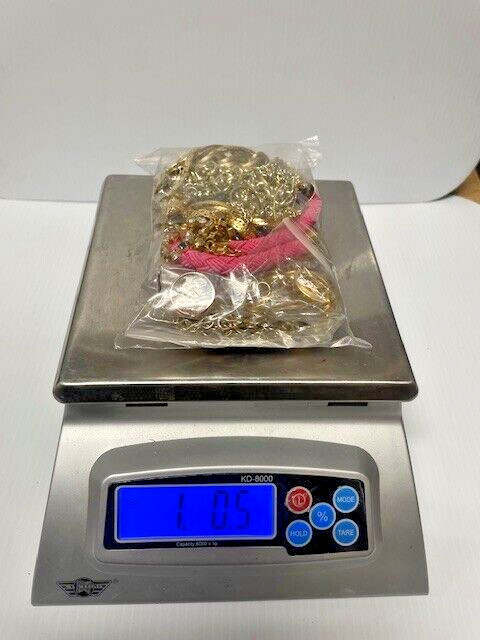 Vintage To Modern Gold Tone Costume Jewelry lot 1 lb Bag FC-9-3