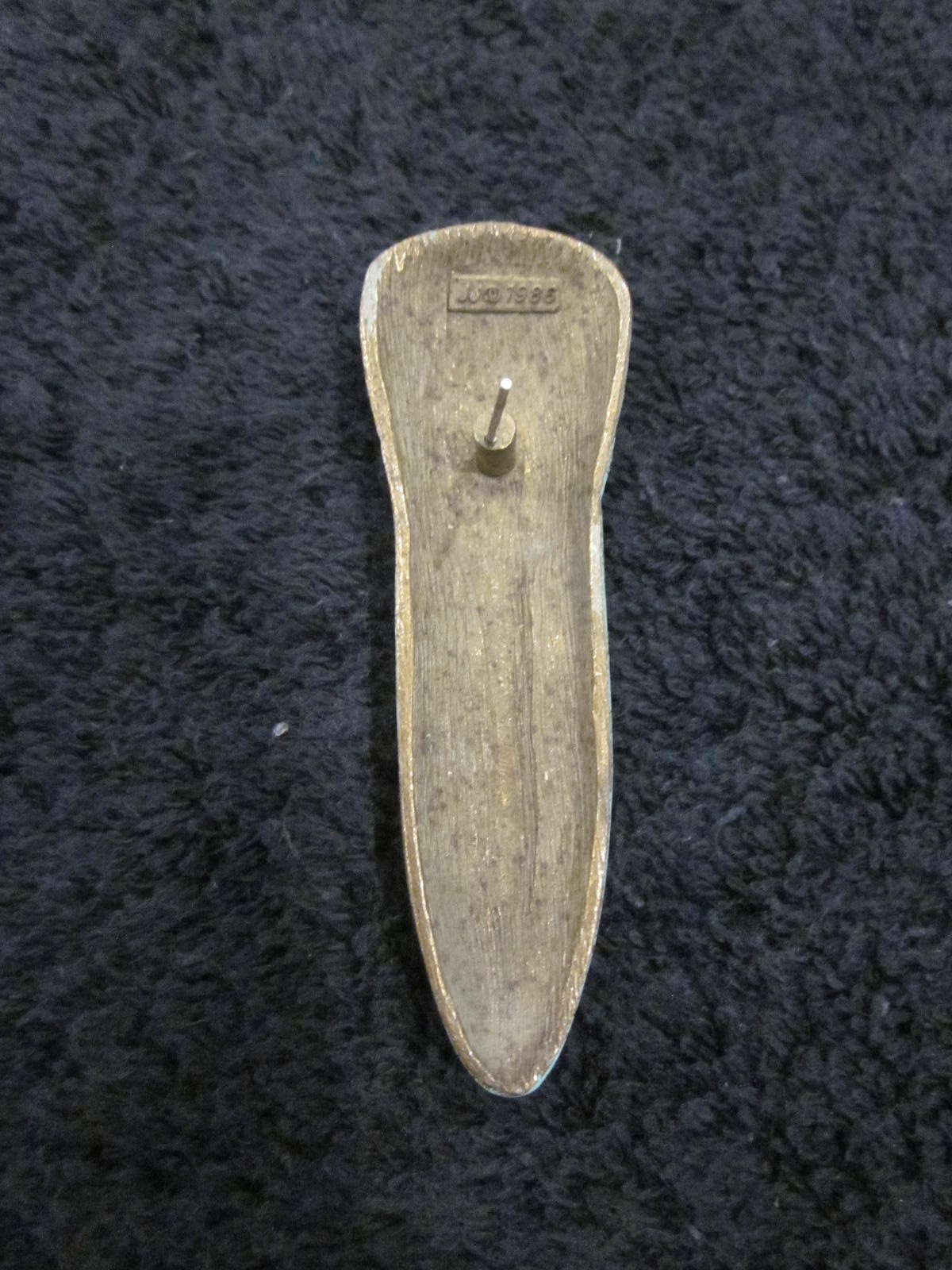 J J Jonette Signed Pewter Tiki / Indigenous / Islander / African Brooch Vintage