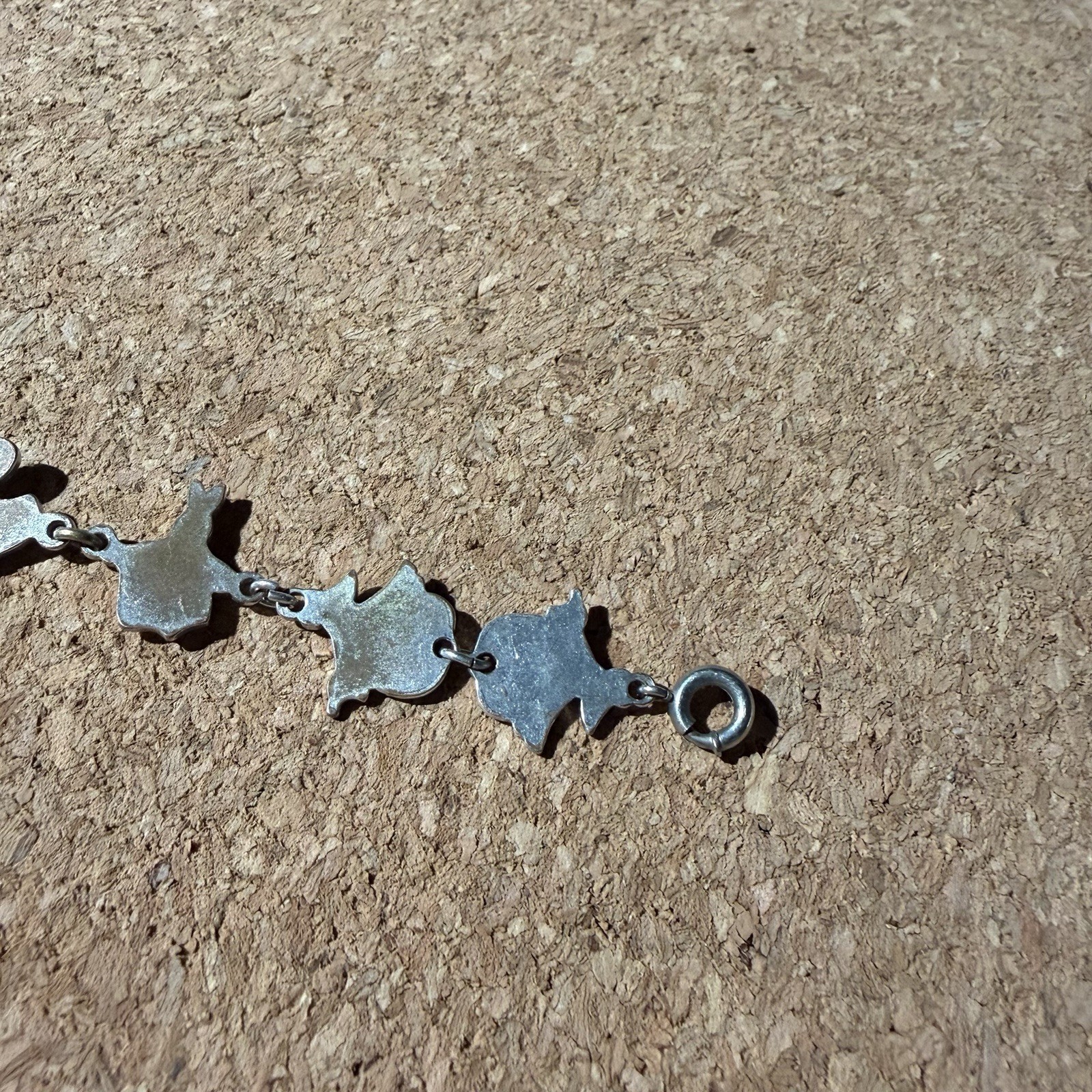 Vintage 1950s Sterling Silver Peter Rabbit Storybook Animal Link Bracelet