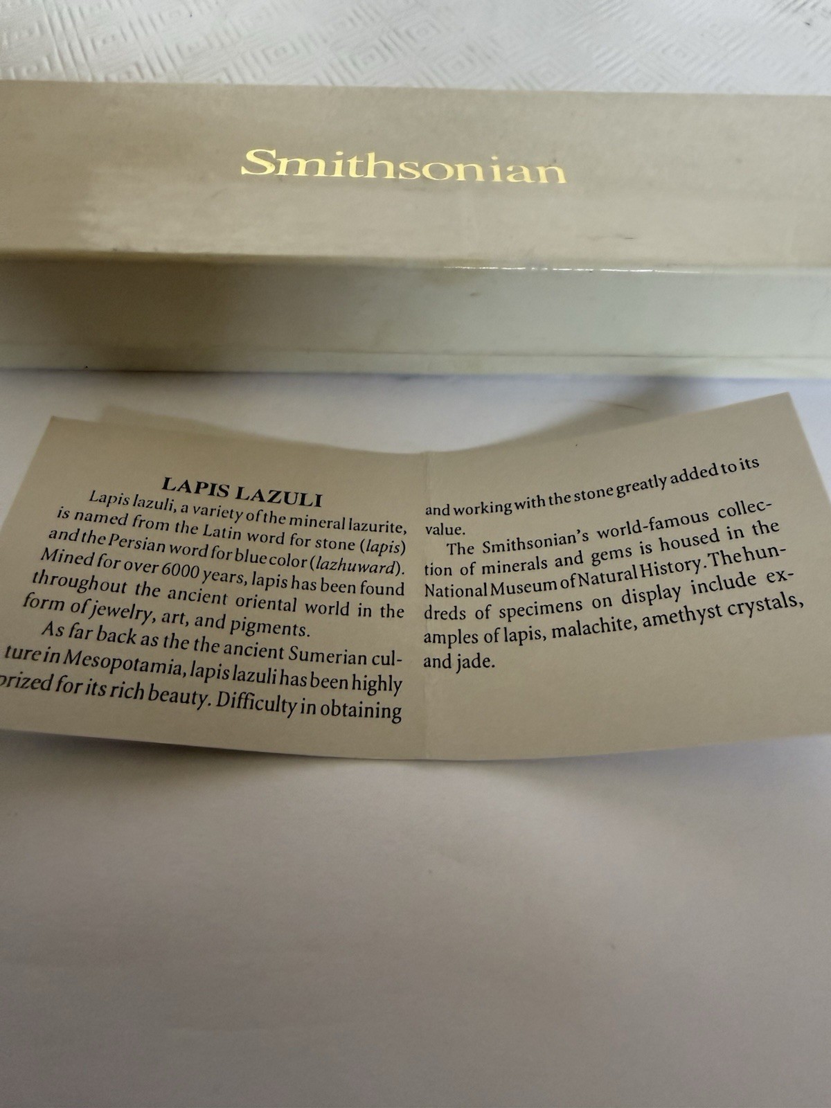 VTG 1970s Lapis Lazuli Watch/Bracelet Gold Tone Smithsonian Institution, Unused