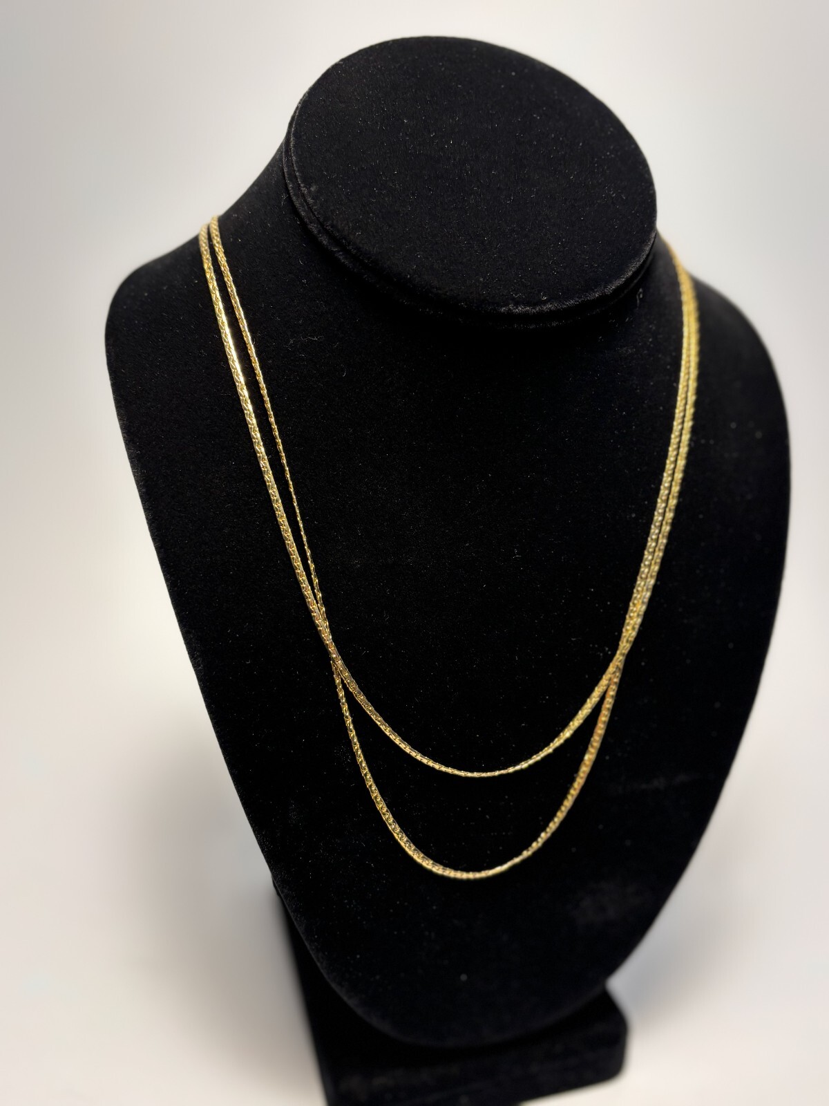 Necklace Long Multi Layer Chain Gold Tone Signed Interesting Large Clasp