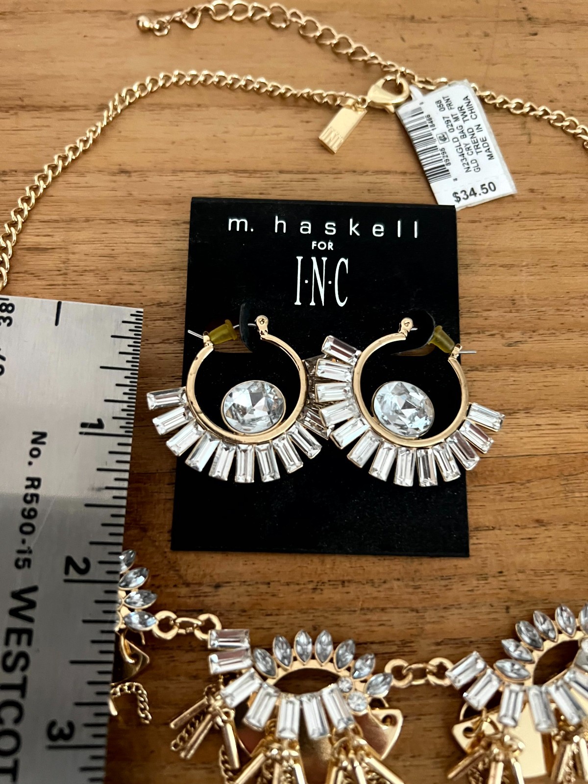 Vintage M. Haskell for INC earrings BN plus other necklace Runway Statement