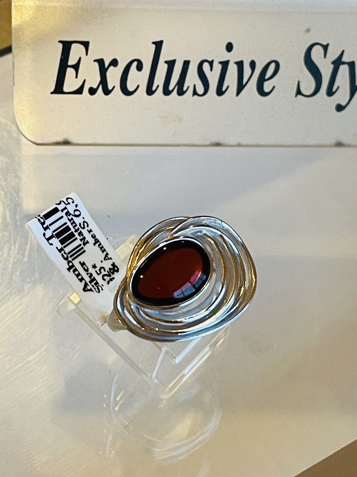 Genuine Baltic Natural Cherr Color Amber Ring Size 6,5 Vintage Butterscotch 老琥珀