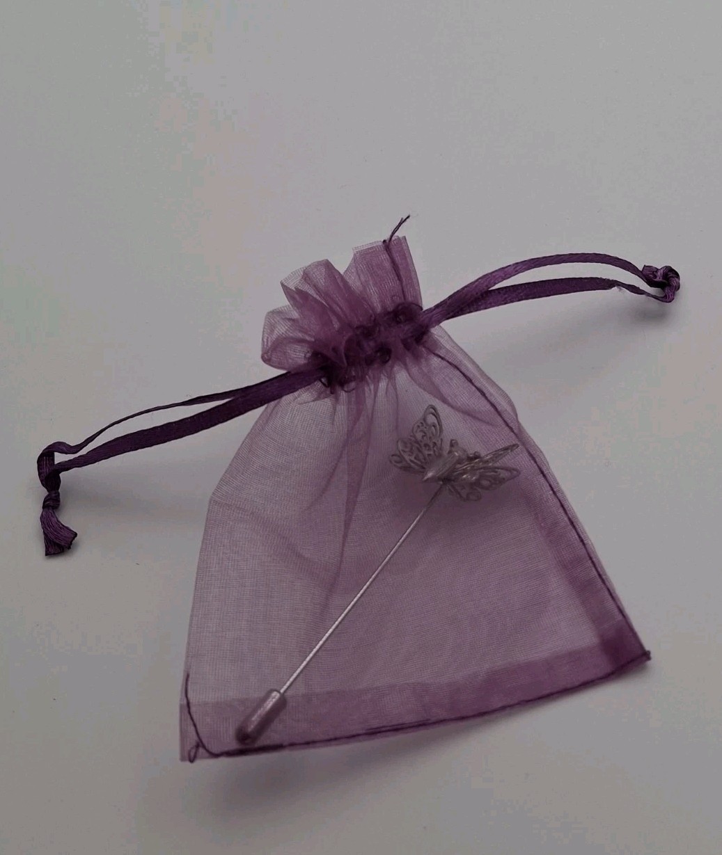 Butterfly Stick Pin Filgaree Silver Color