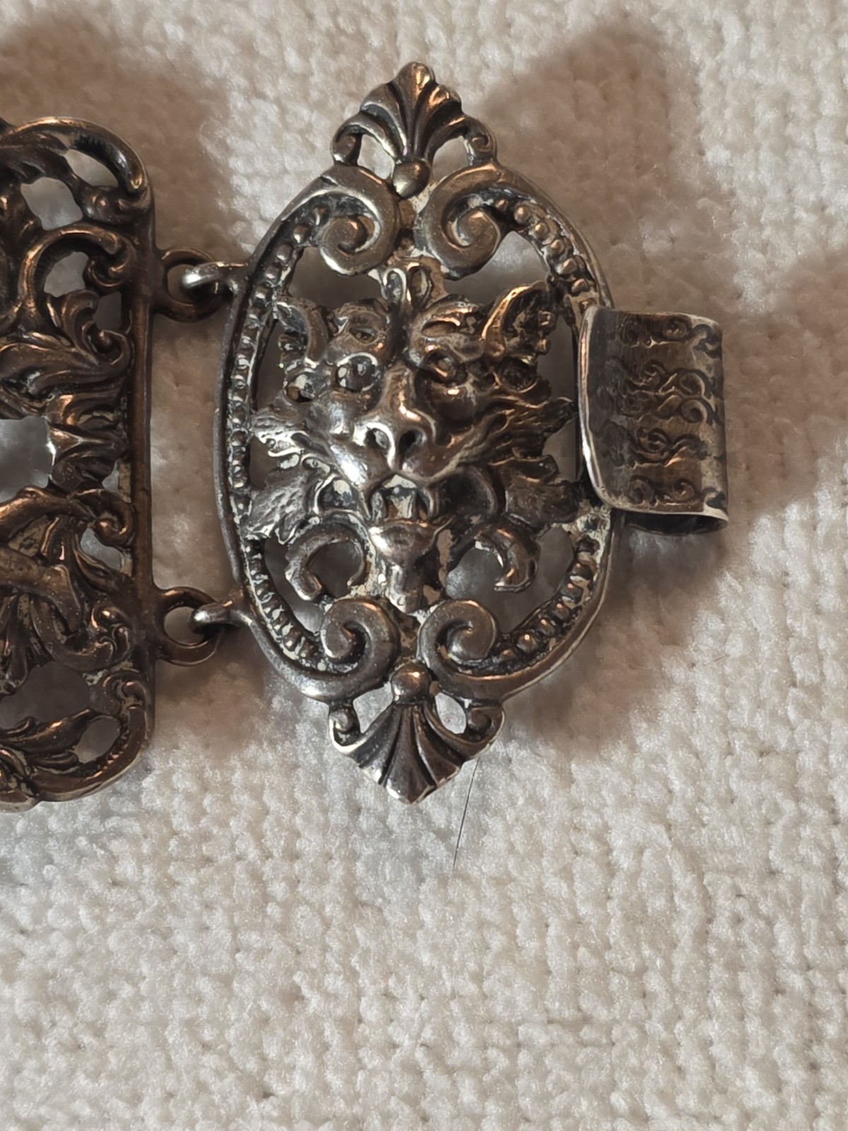 Vintage Cini Sterling 925 Cherub & Lion Bracelet Italian Renaissance Revival