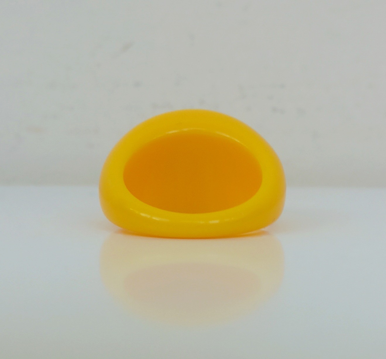 Summer Ring № 167 Lucite Acrylic Plastic Dome Ring Yellow Color Size 8